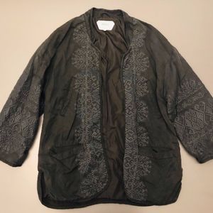 Zara Trafaluc Black Embroided Kimono